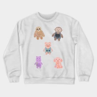 Cute floral animal sticker pack Crewneck Sweatshirt